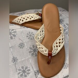 Torrid cream crochet sandal 10ww